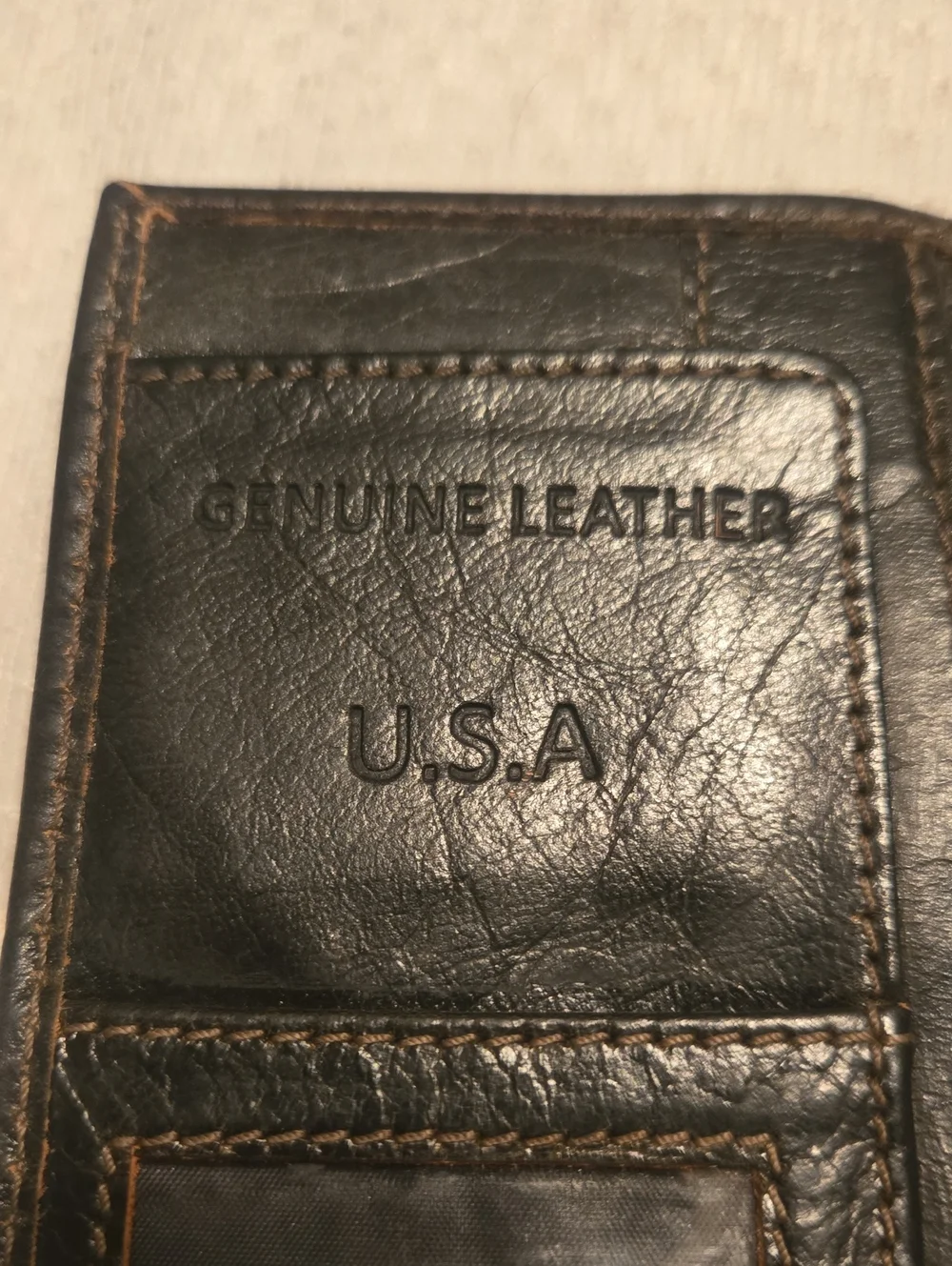 Brown Bi-Fold Leather Wallet or Checkbook Cover